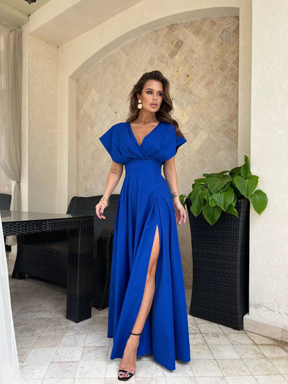 ELA GLITTER DRESS WITH COVERED SHOULDERS