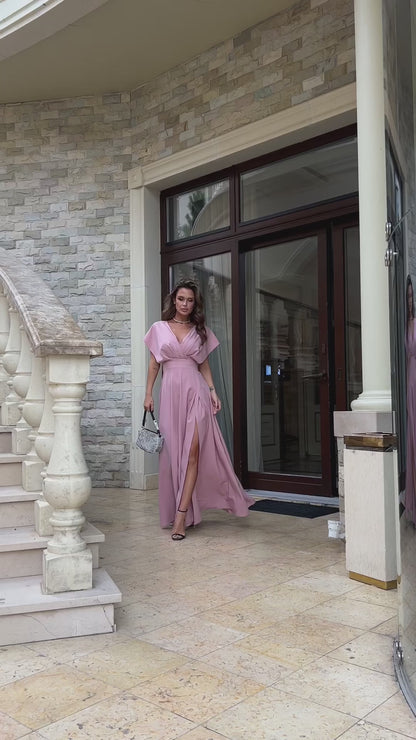 ELA GLITTER DRESS WITH COVERED SHOULDERS